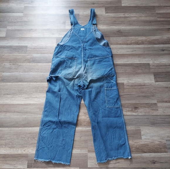 Cropped Raw Hem Liberty Bib Overalls Size 40 - Picture 7 of 16